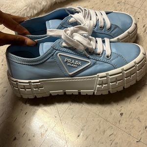 Prada Double wheel platform sneaker size 38.5 comes with box
